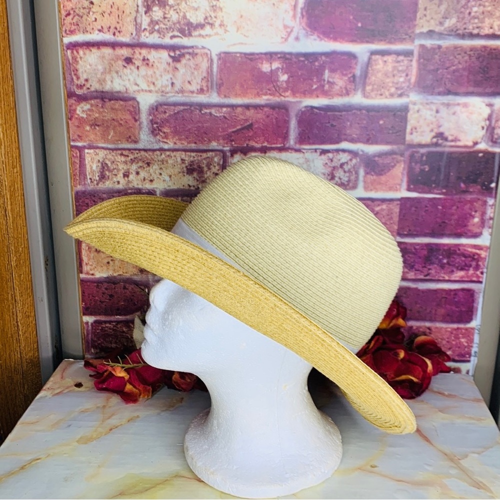 Tan Paper Western Style Cowboy Western Beach Hat - Picture 3 of 8